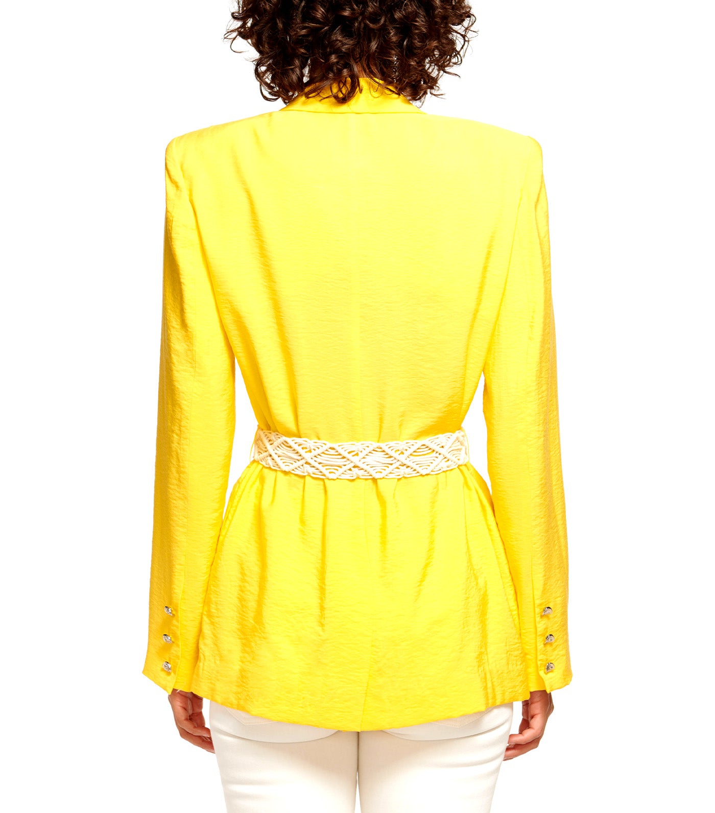 Mildred Belted Blazer Bright Lemon