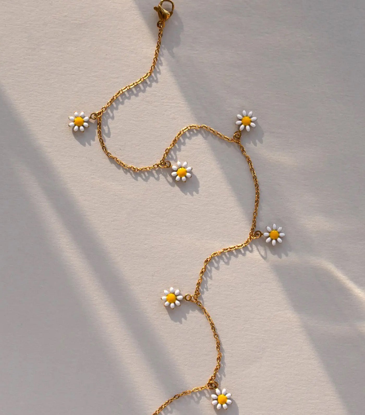 Astrid Daisy Flowers Anklet Stainless Steel Gold