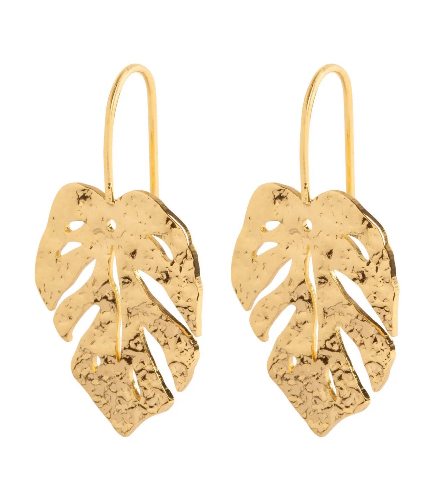 Arwa Monstera Earrings Gold