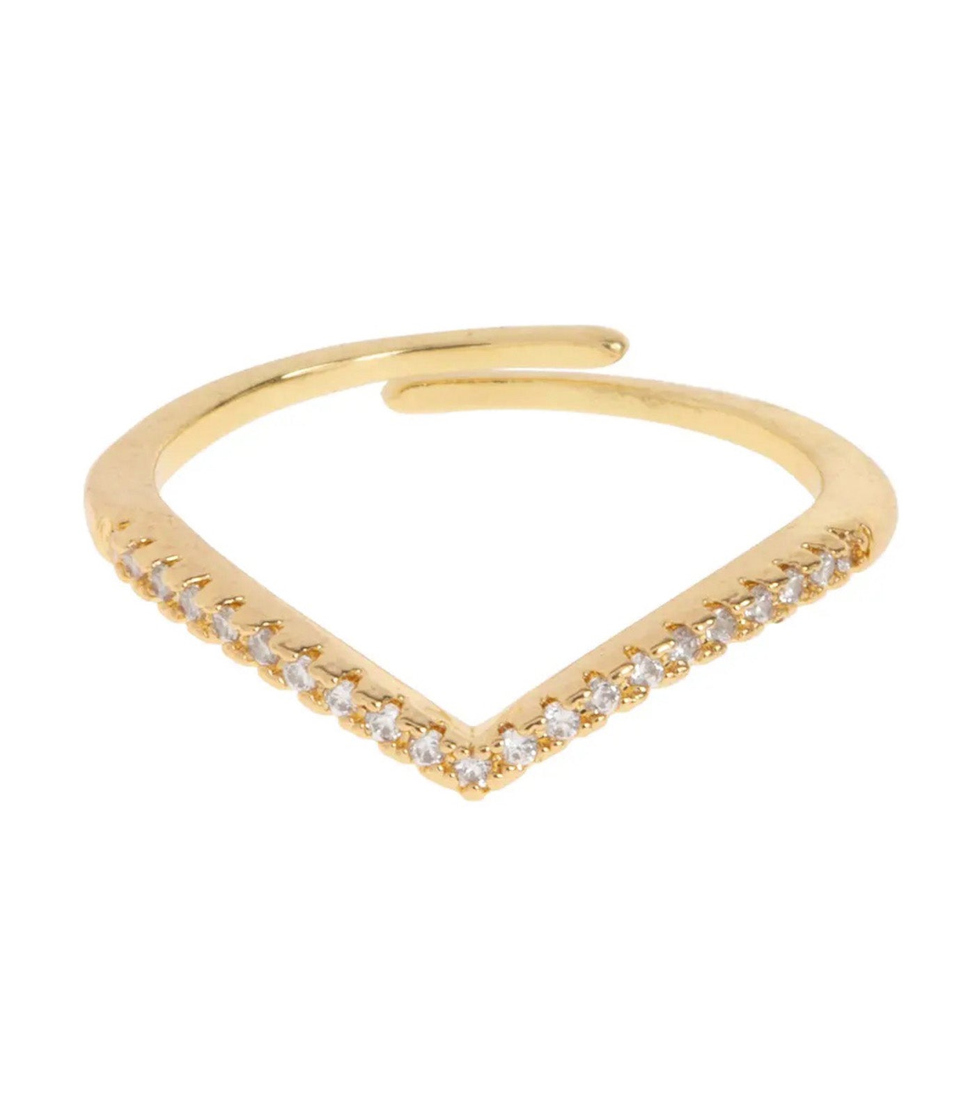 Mira V-Shaped Wishbone Ring Gold