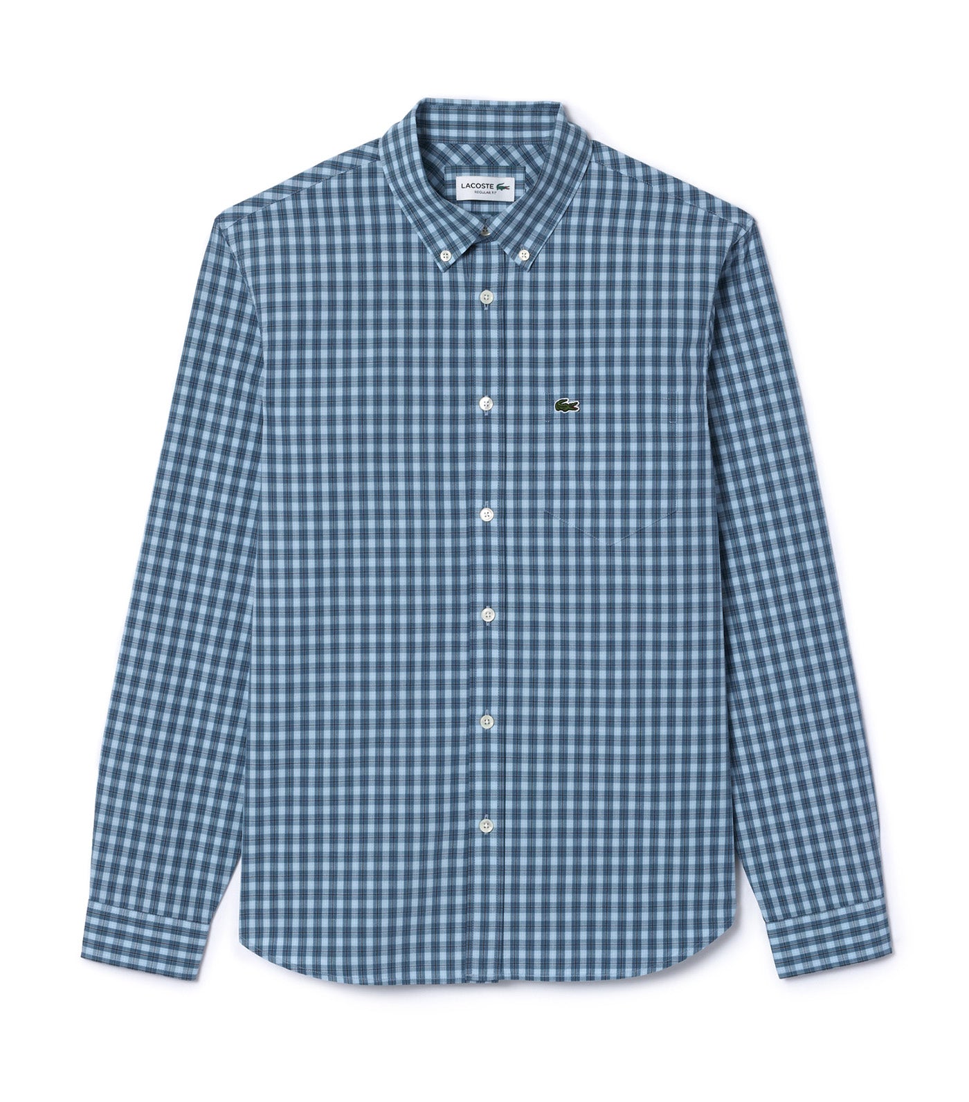 Lacoste Men's Poplin Check Shirt Hydro/Multicolor