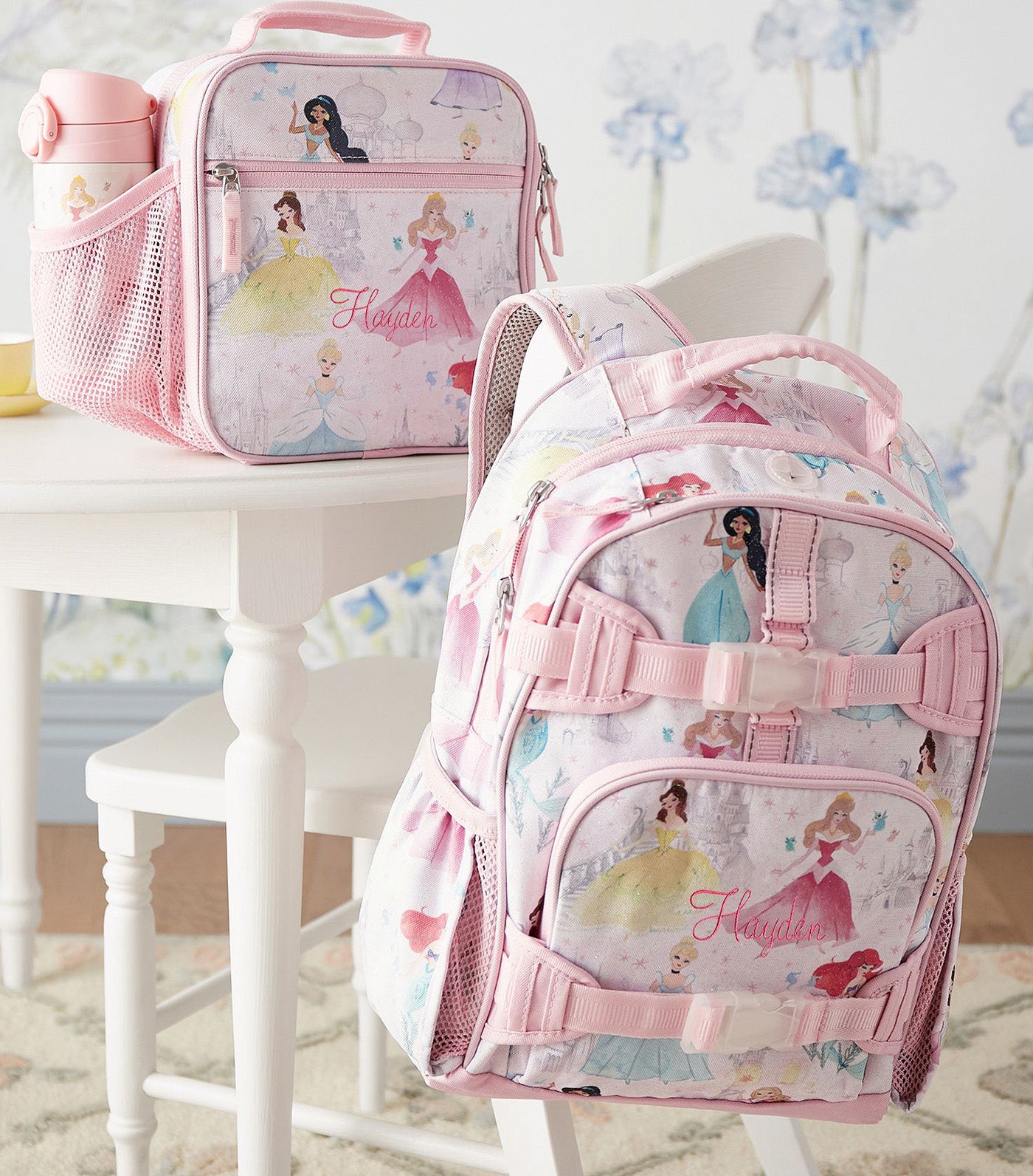 Mackenzie Disney Princess Castle Shimmer Backpacks Pink - Small