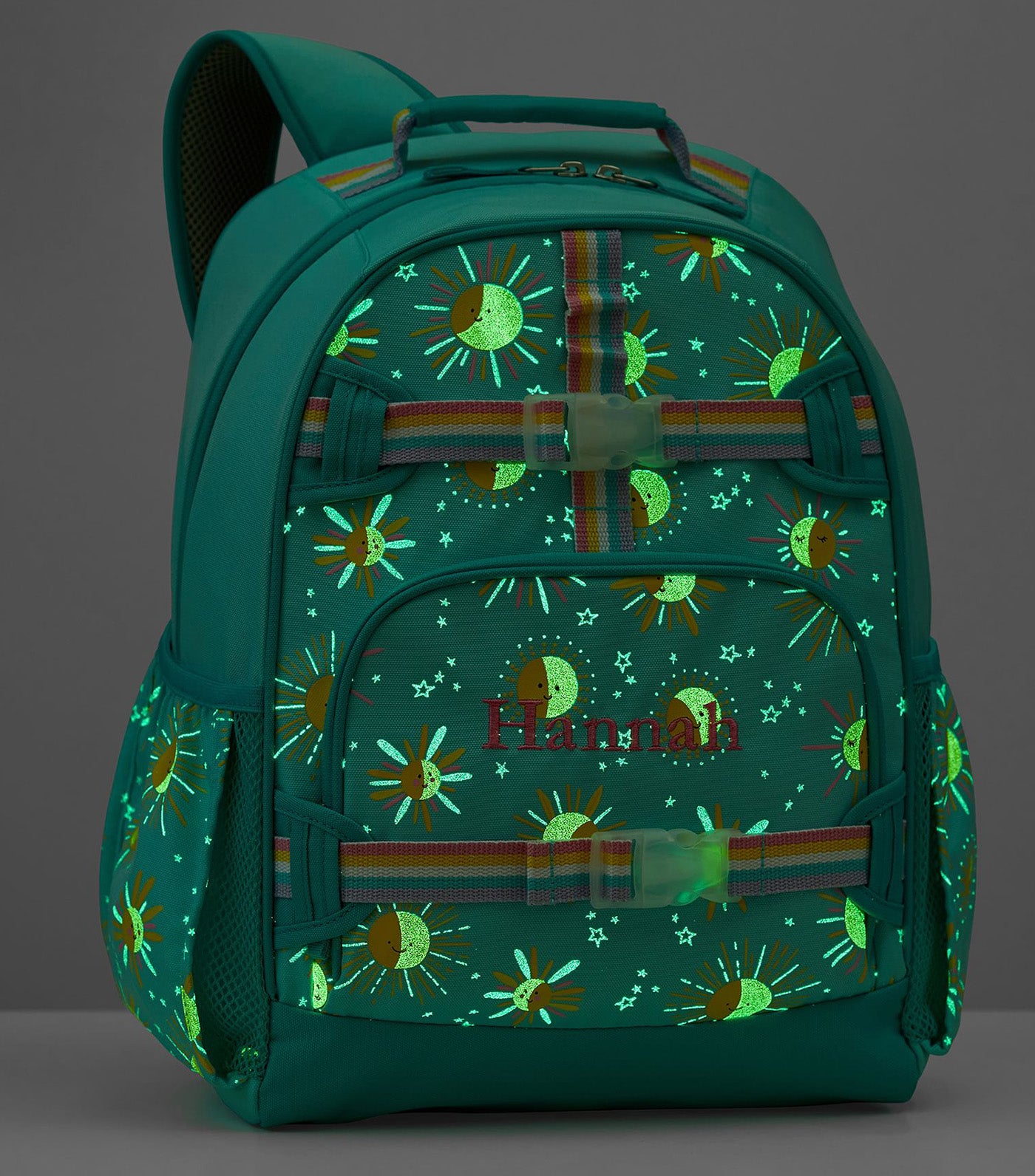 Mackenzie Aqua Sunshine Glow-in-the-Dark Backpacks Aqua - Large