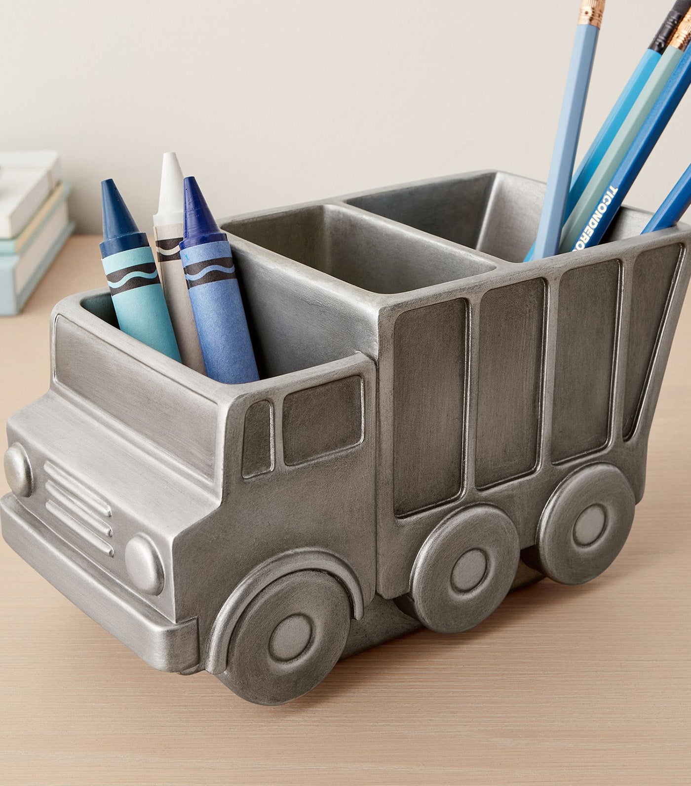 Dump Truck Desk Organizer Brushed Nickel