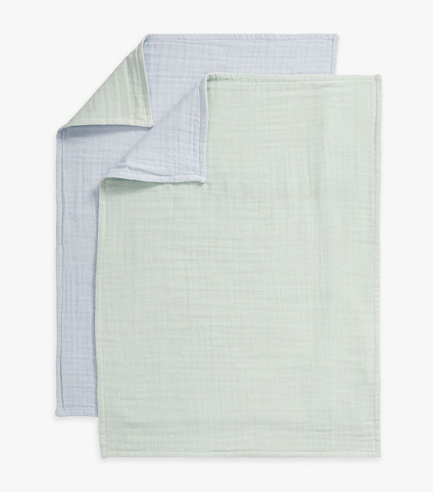 Two-Tone Organic Muslin Towel - Set of 2 Sage/Sea