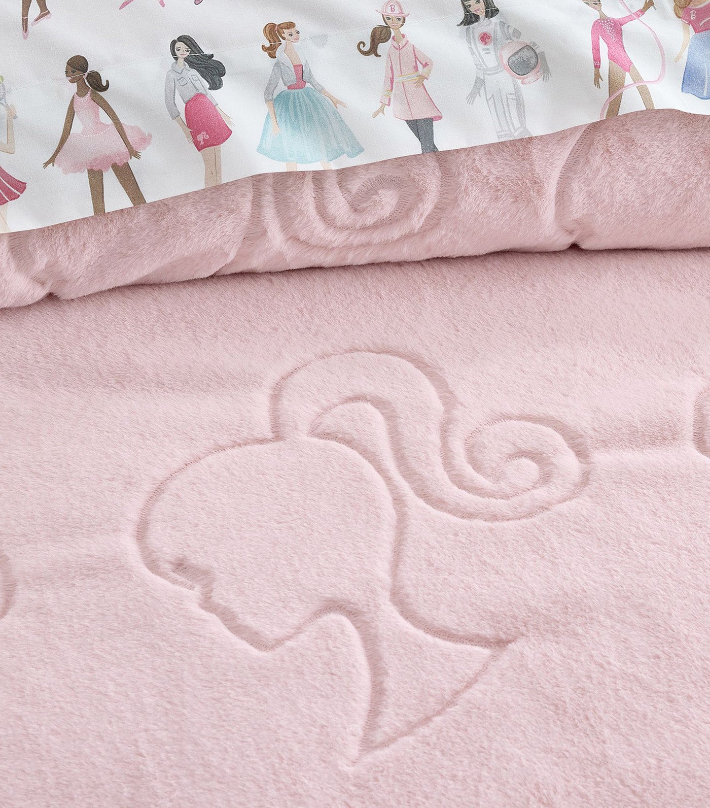 Barbie™ Faux Fur Comforter & Shams Pink