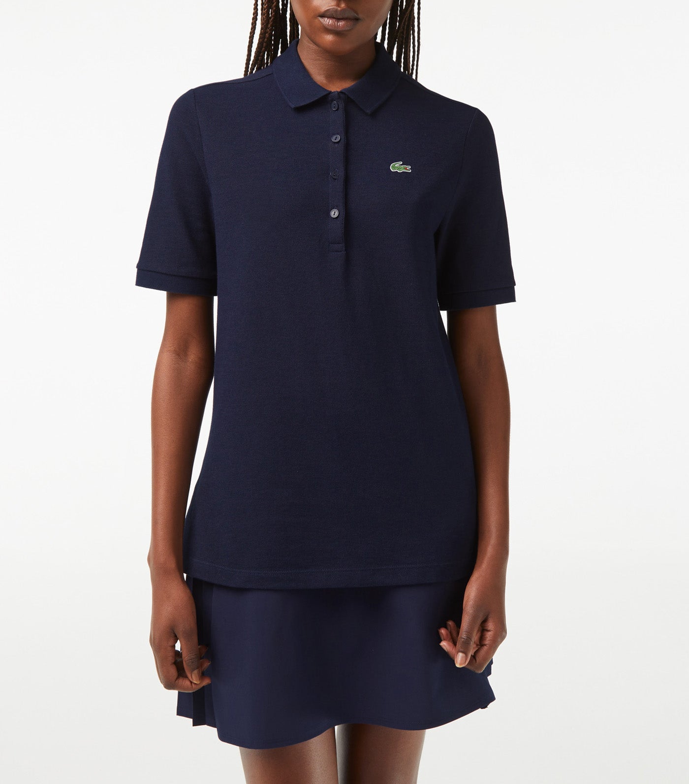 Women's Lacoste Sport Slim Fit Organic Cotton Golf Polo Shirt Navy Blue/Navy Blue