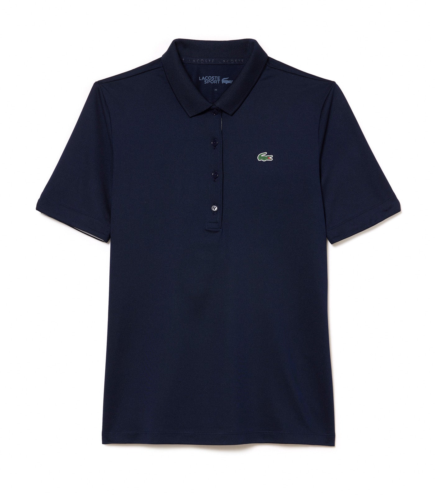 Women's Lacoste Sport Breathable Stretch Golf Polo Shirt Navy Blue/White