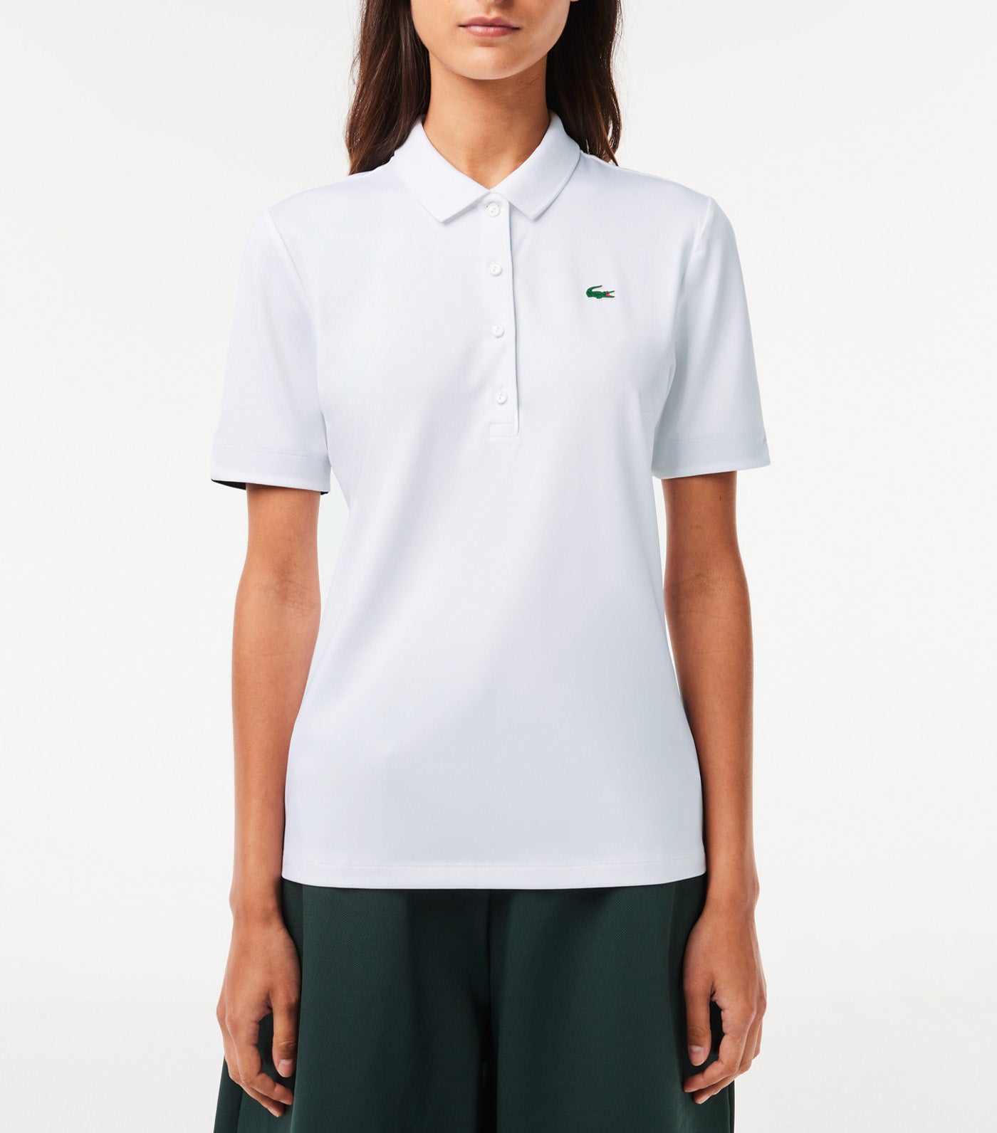 Lacoste Women s Lacoste Sport Stretch Golf Polo Shirt White Navy Blue Rustan s