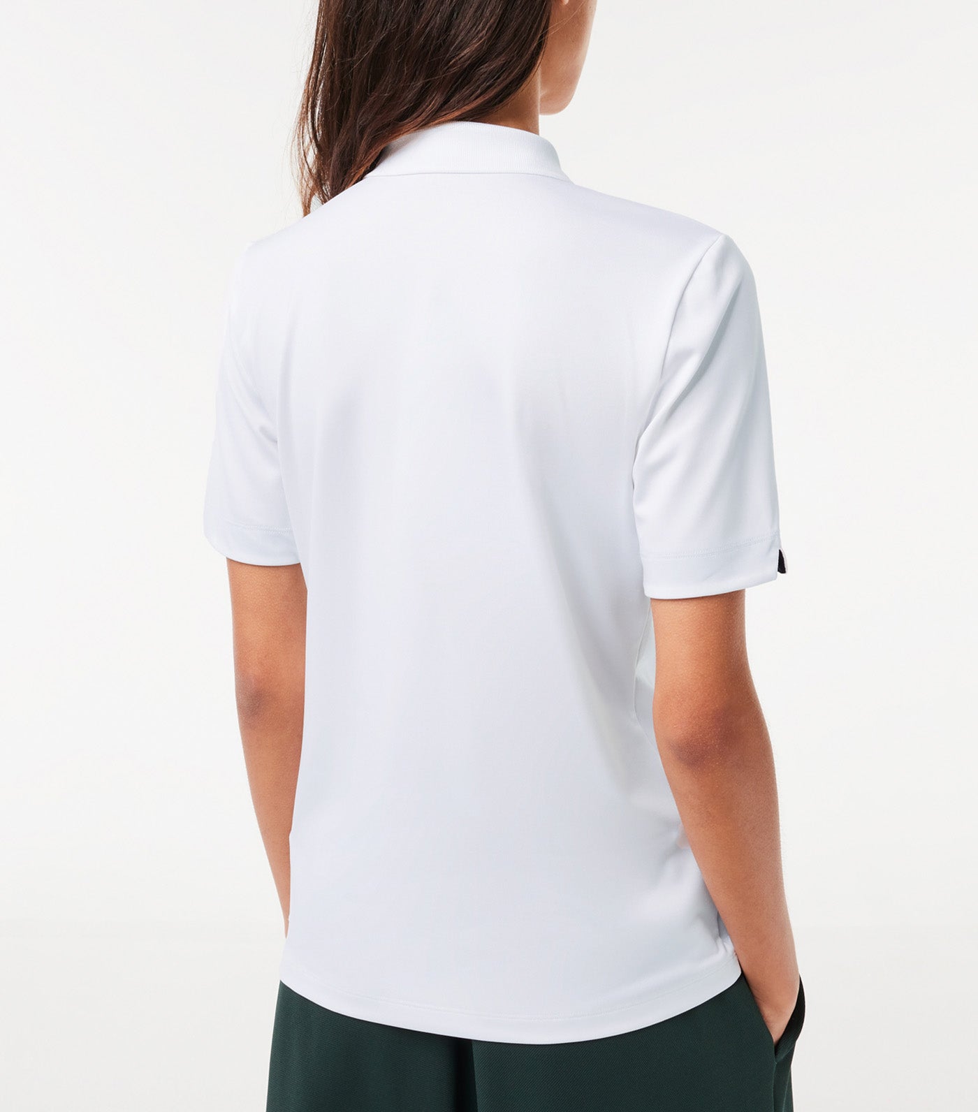 Women's Lacoste Sport Breathable Stretch Golf Polo Shirt White/Navy Blue