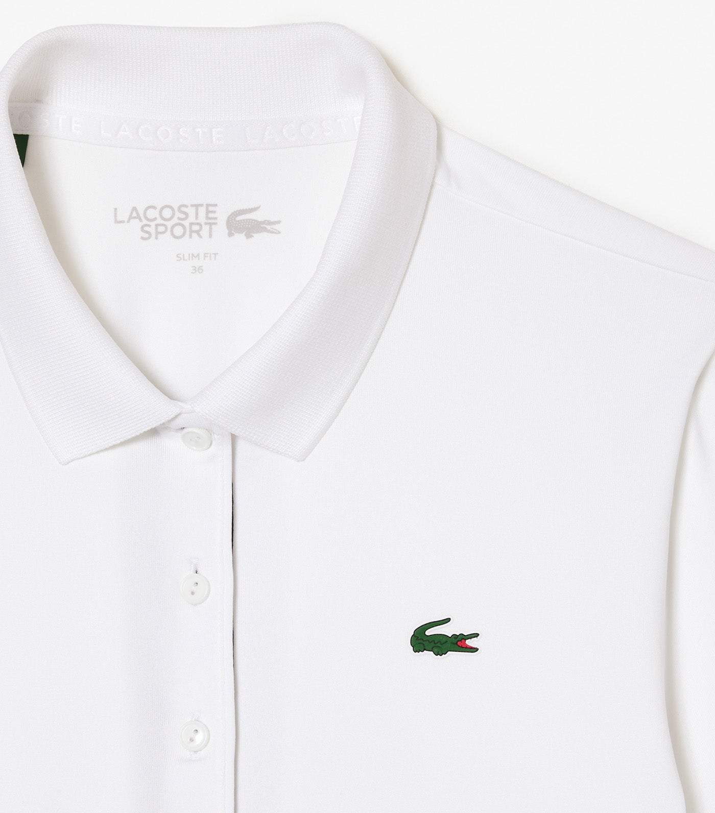 Women's Lacoste Sport Breathable Stretch Golf Polo Shirt White/Navy Blue