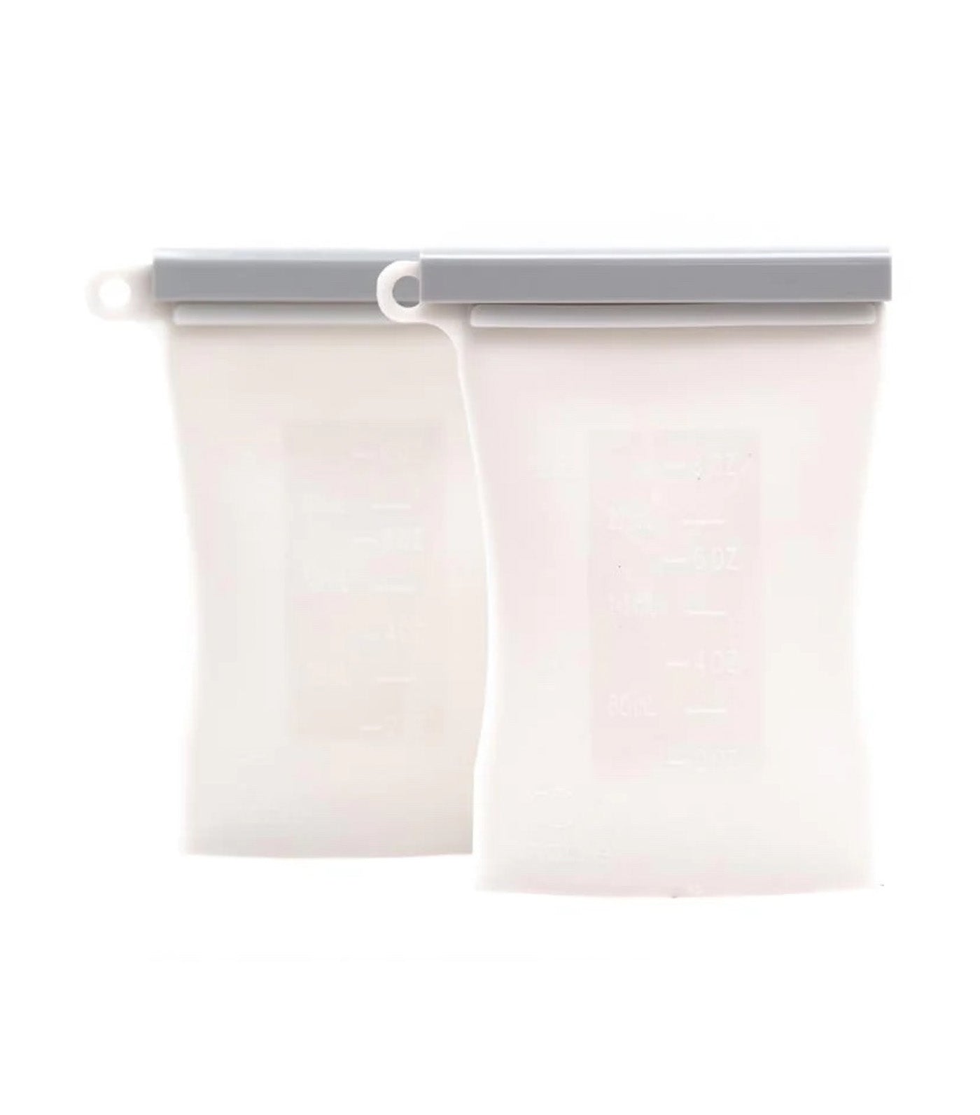 2 Pack Milk and Snack Storage Bags 8oz Gray