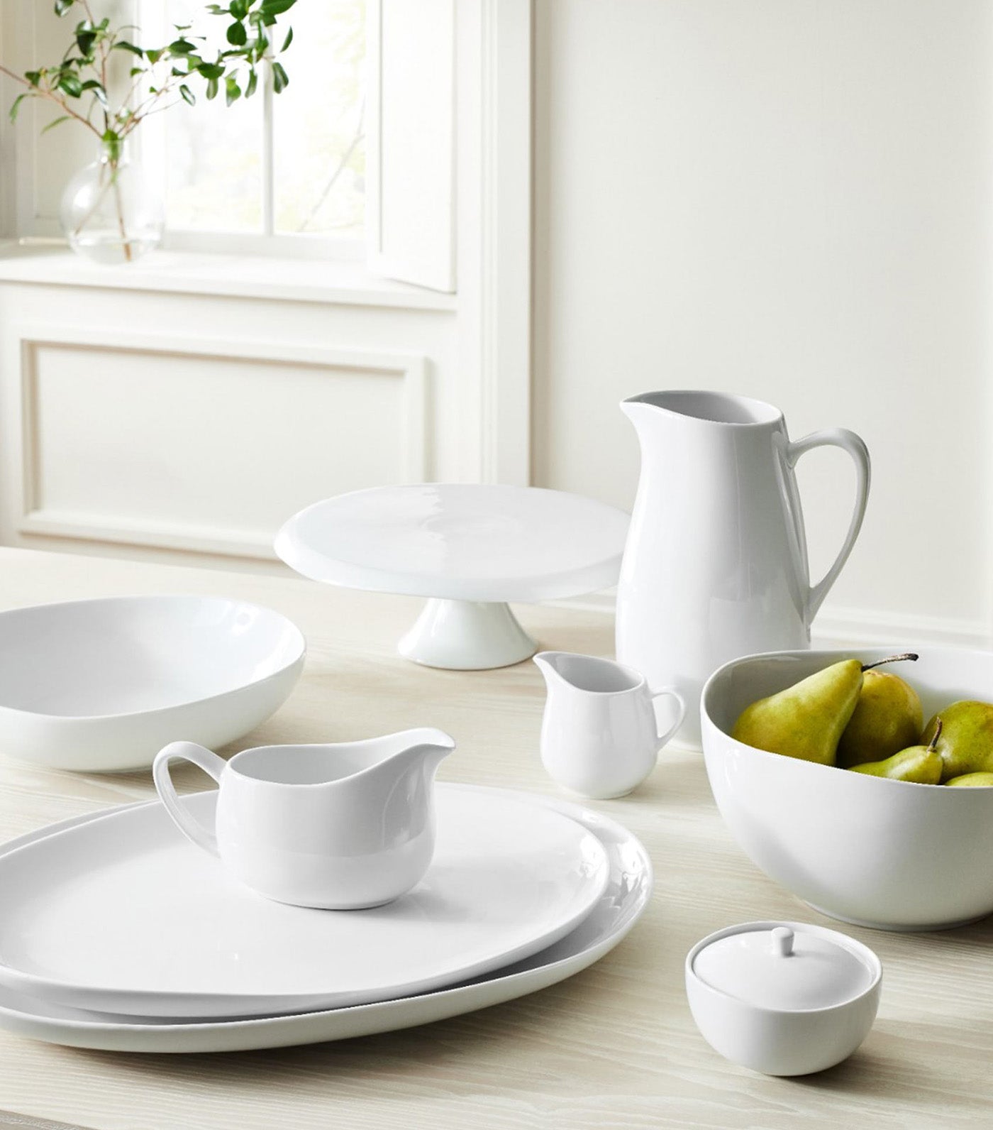 Organic Porcelain Serveware White