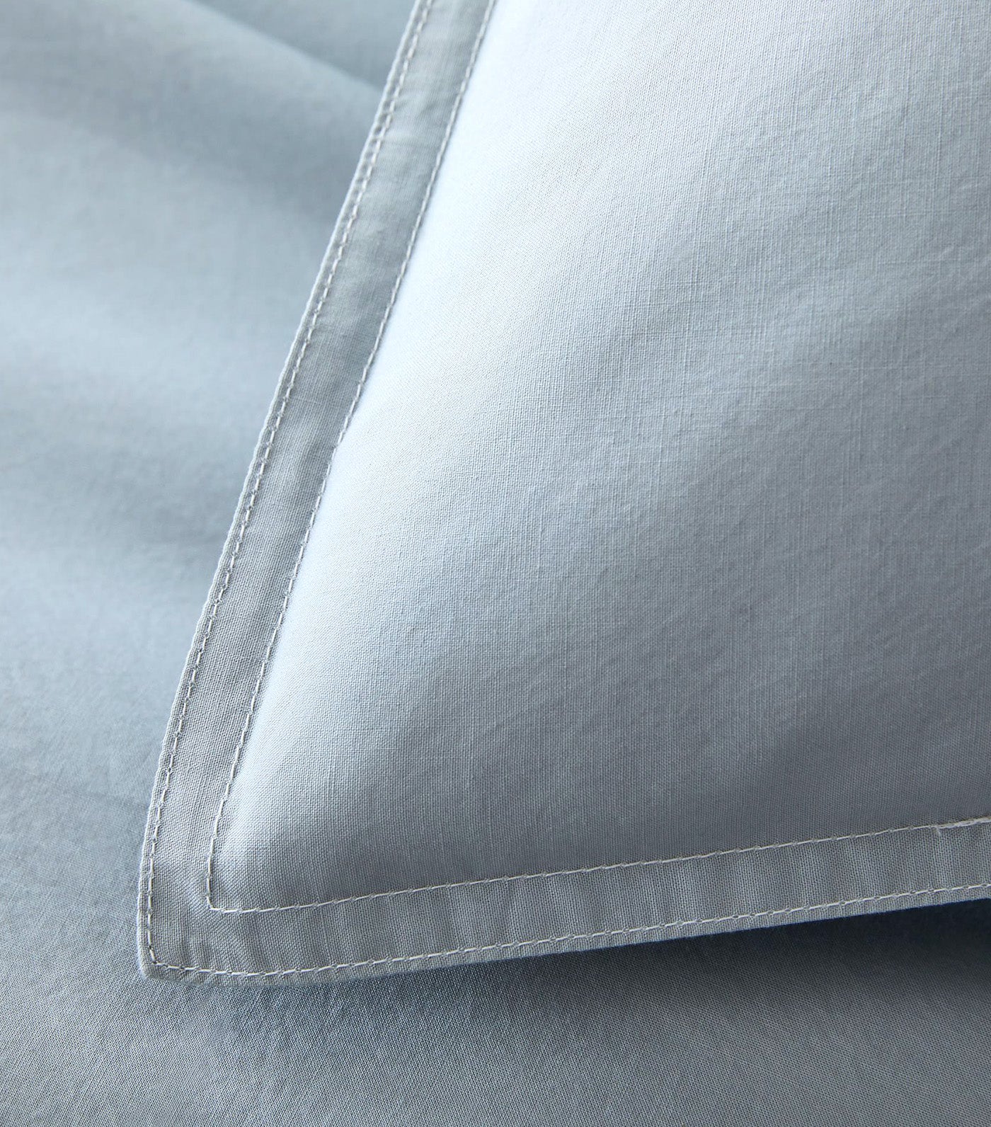 Organic Washed Cotton Percale Duvet Cover & Shams - Arctic Blue