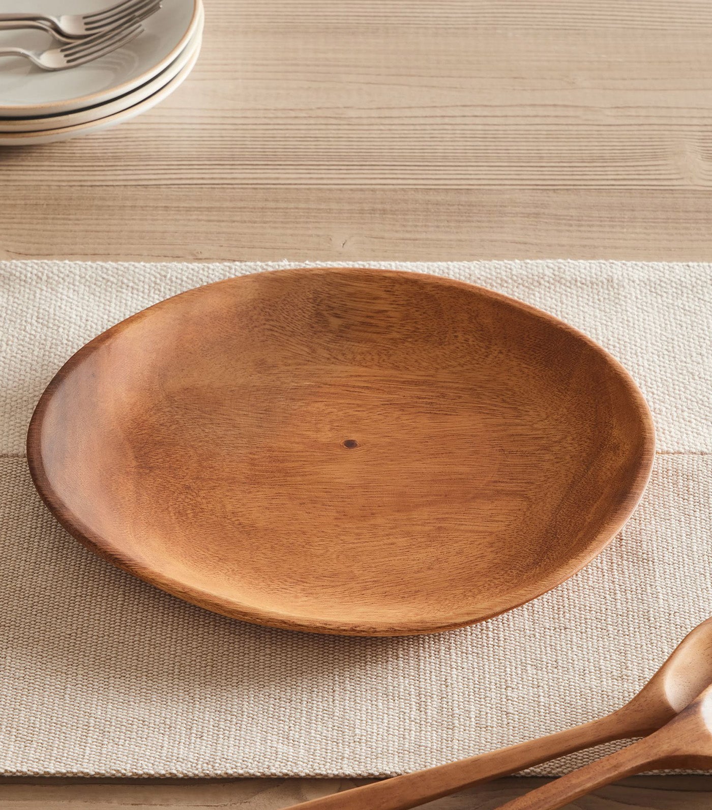 Organic Shaped Wood Serving Platters Brown