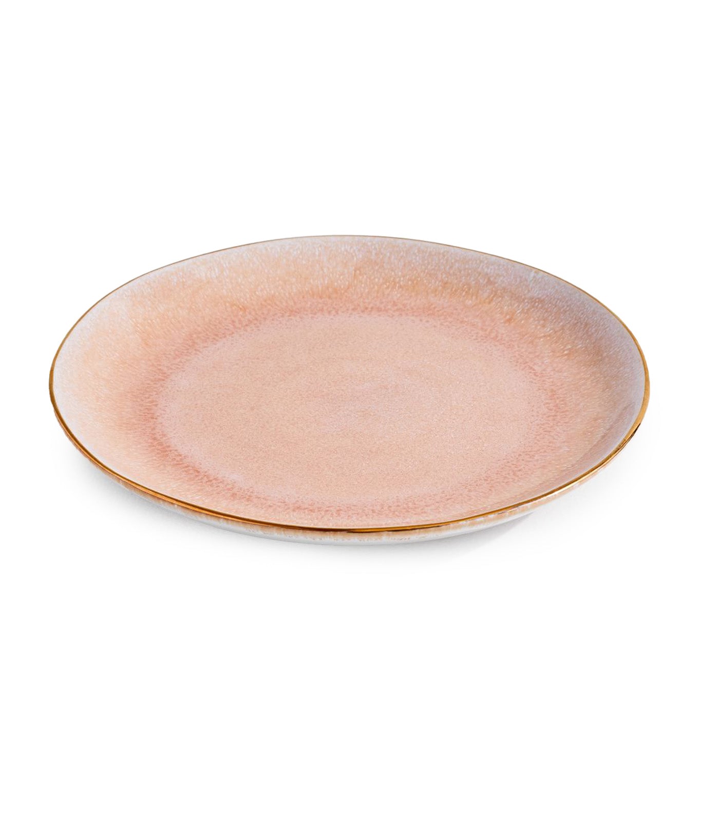 Reactive Glaze Stoneware Dinnerware - Pink & Gold