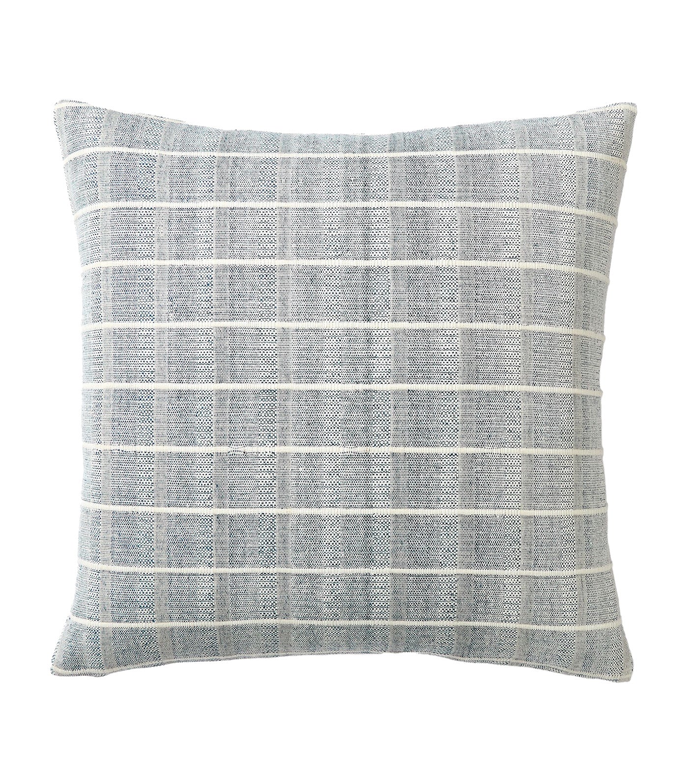 Corded Windowpane Pillow Cover Indigo