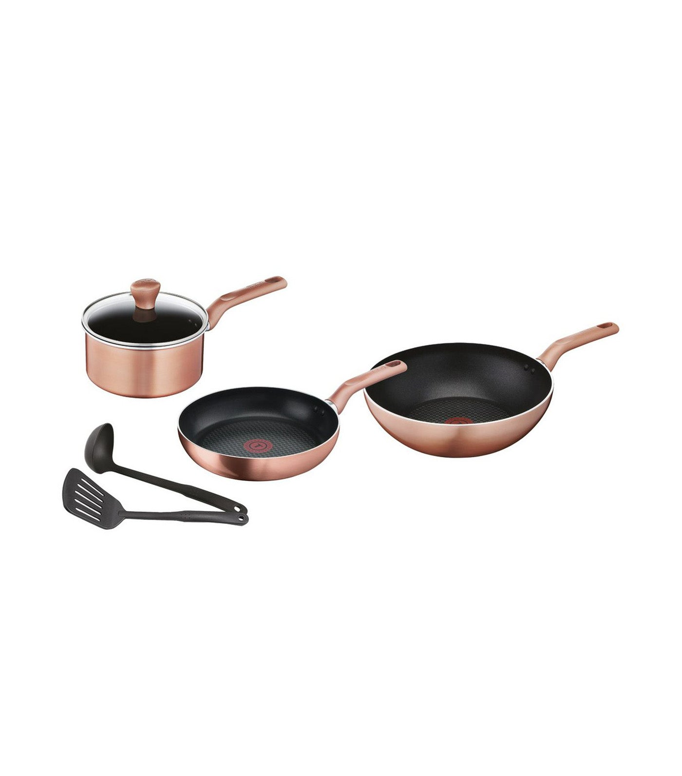 Cook & Shine Set 6-Pieces with Lid/Spatula/Ladle Rose