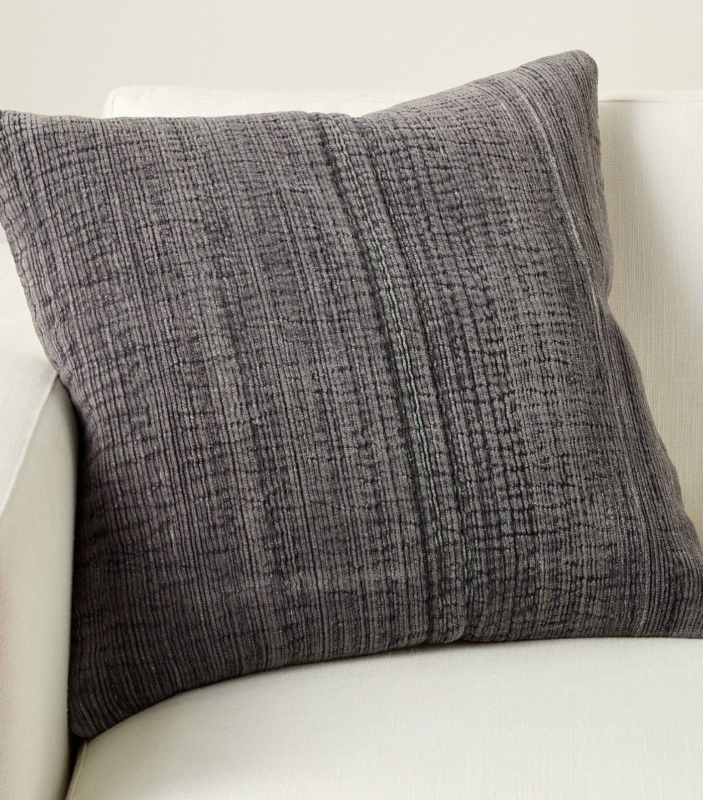 Textured Chenille Pillow Cover Charcoal - 22x22 inches