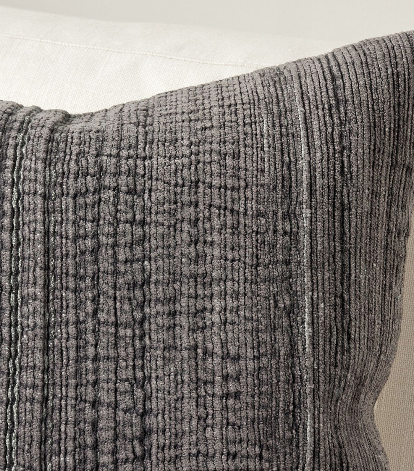 Textured Chenille Pillow Cover Charcoal - 22x22 inches