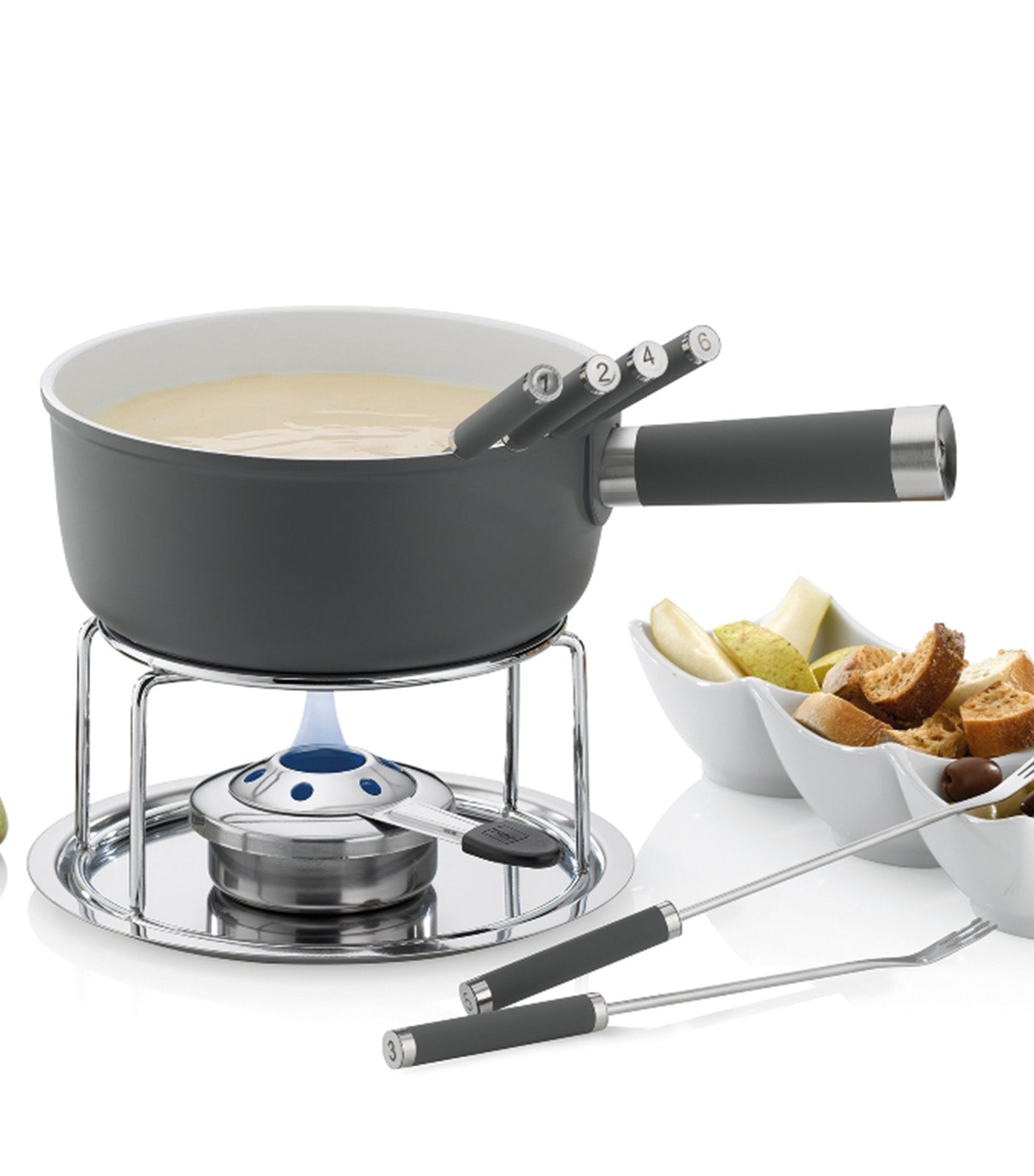 Cheese Fondue-Set Lancy 10 Pieces Gray