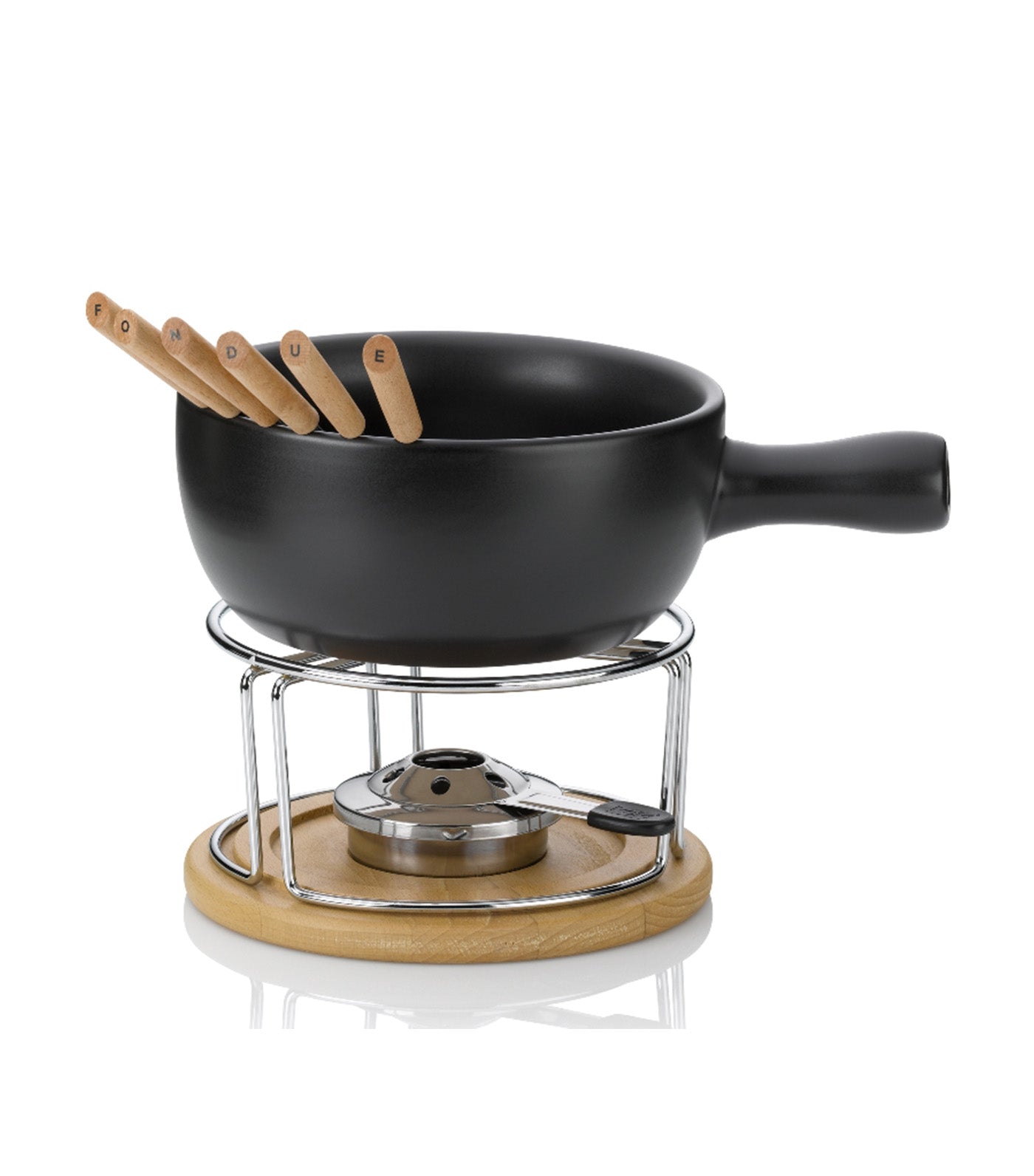 Cheese Fondue-Set Natura 10 Pieces Black