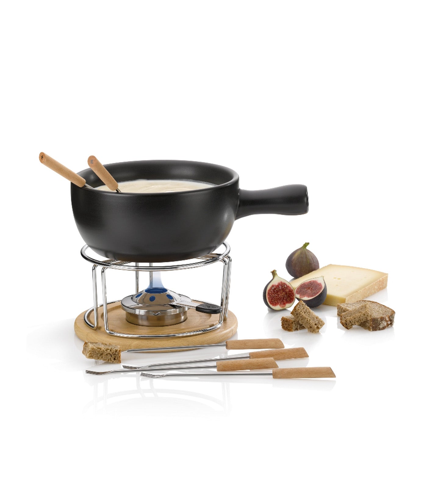 Cheese Fondue-Set Natura 10 Pieces Black