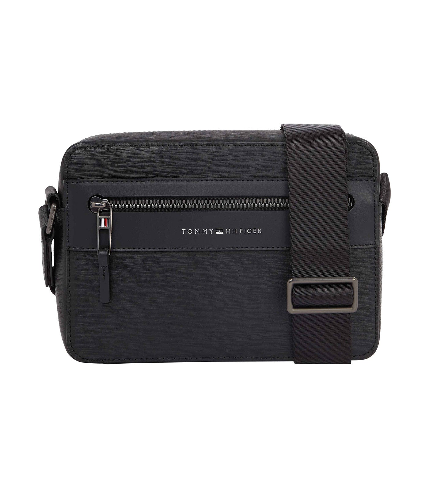 Men's Business Leather Crossbody Bag Black