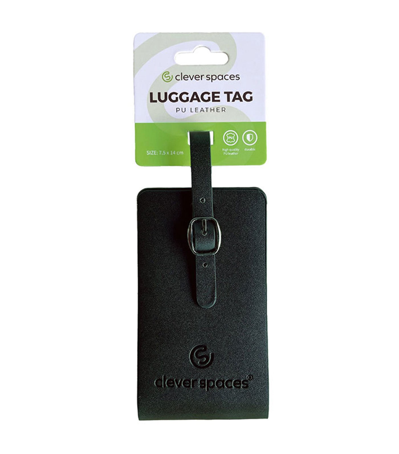 PU Leather Luggage Tag Black