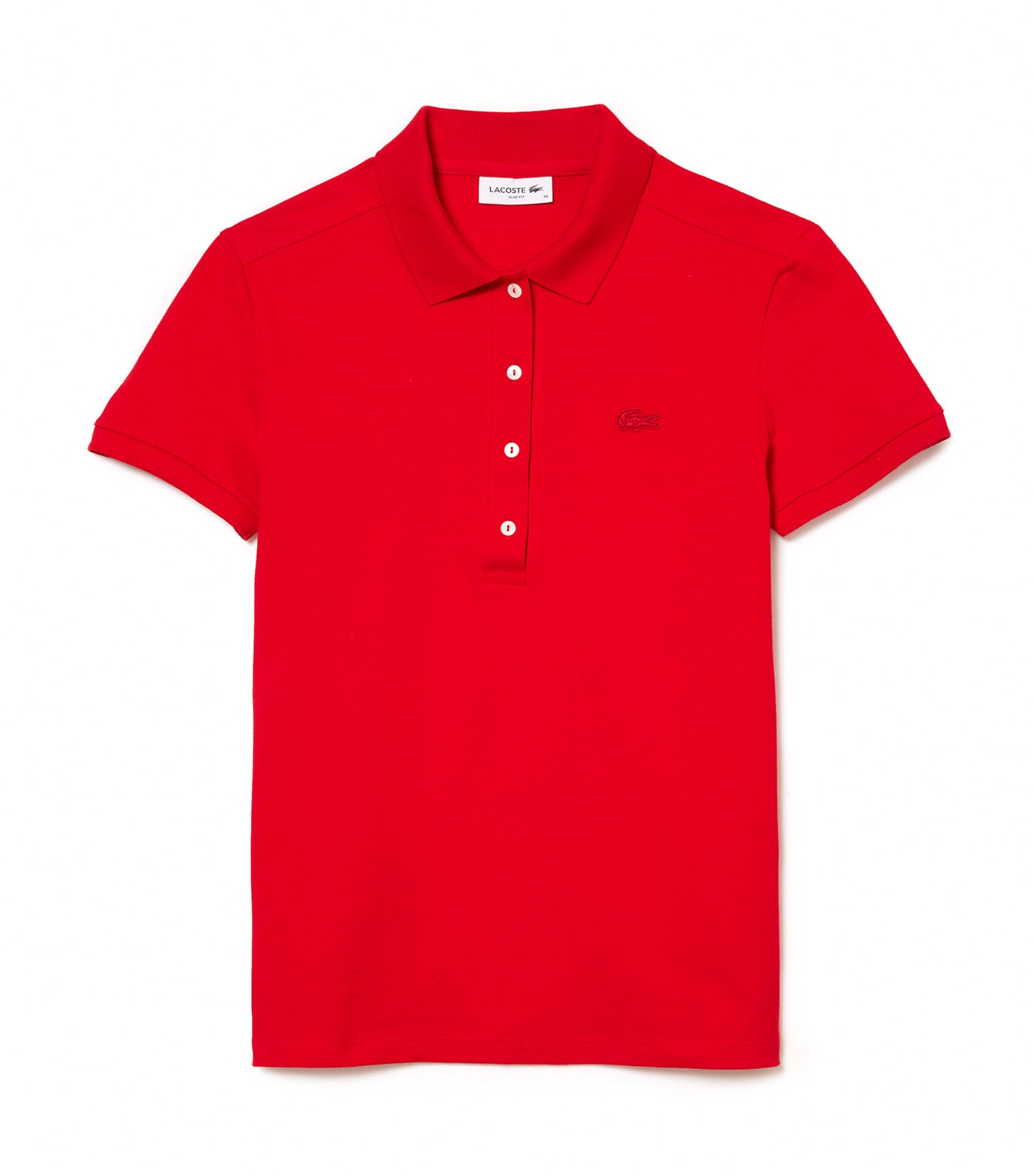 Stretch Cotton Piqué Polo Shirt Red