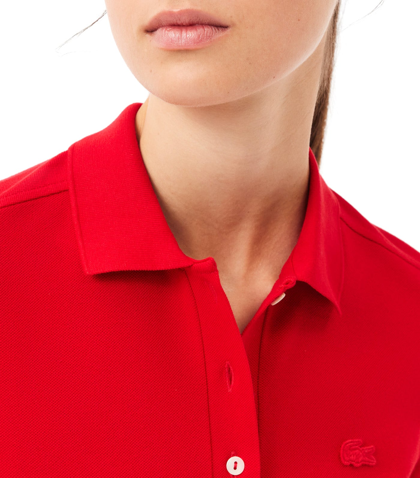 Stretch Cotton Piqué Polo Shirt Red