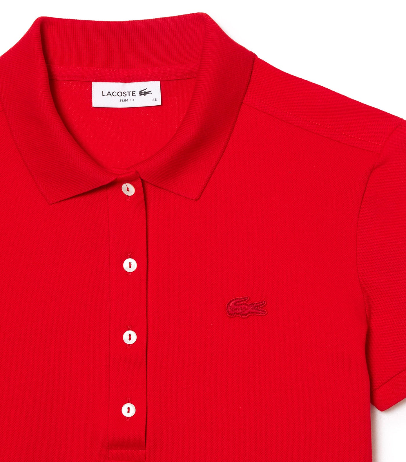 Stretch Cotton Piqué Polo Shirt Red