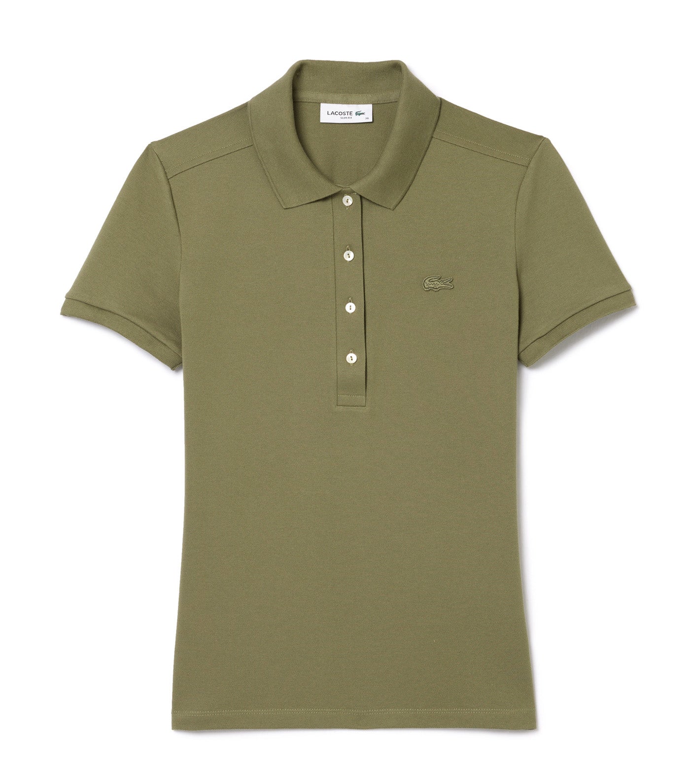 Stretch Cotton Piqué Polo Shirt Khaki