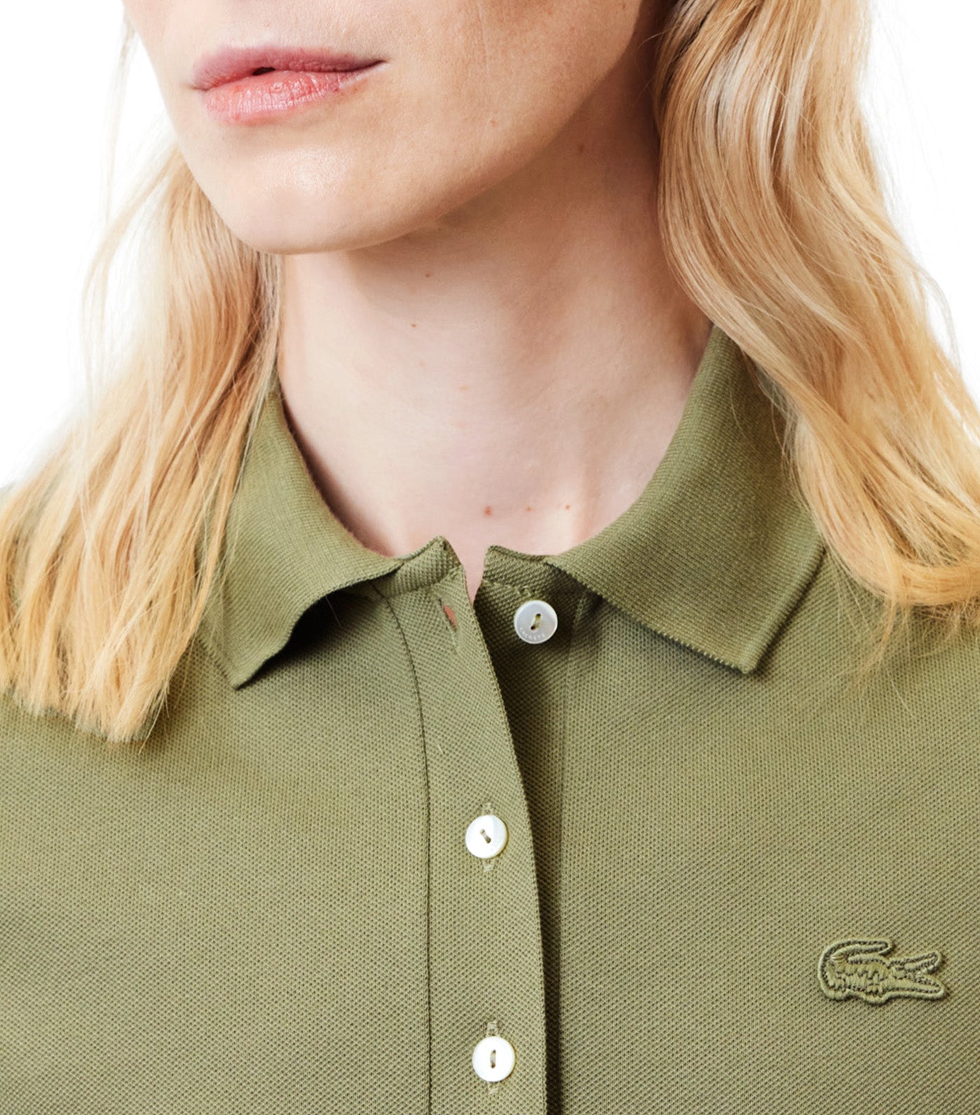 Stretch Cotton Piqué Polo Shirt Khaki