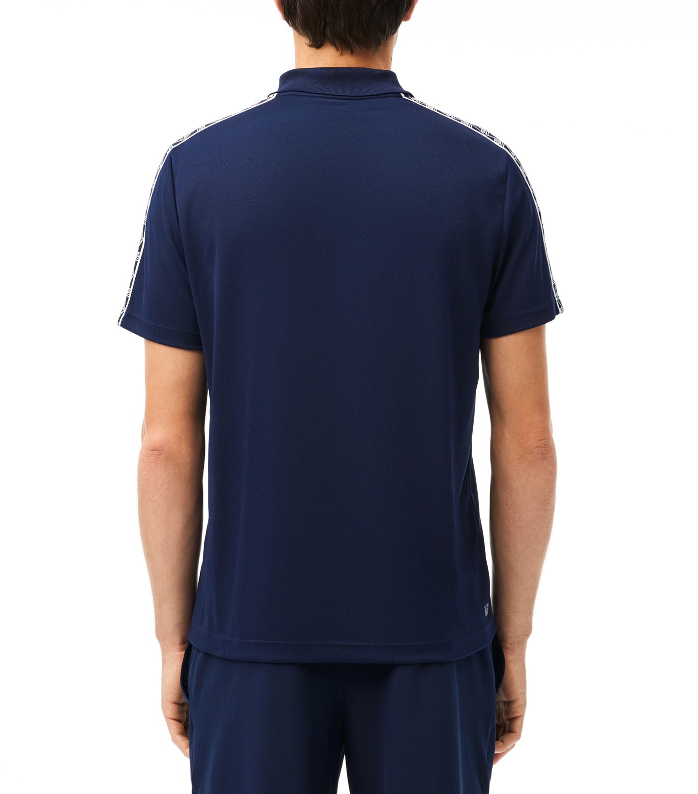 Ultra-Dry Monogram Stripe Tennis Polo Shirt Navy Blue