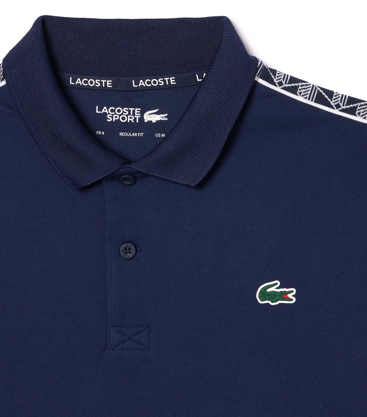 Ultra-Dry Monogram Stripe Tennis Polo Shirt Navy Blue