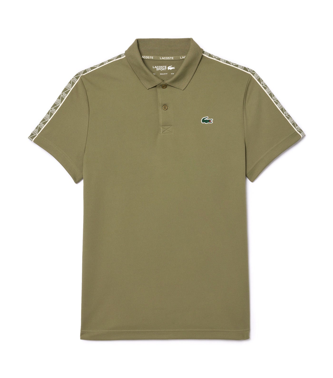 Ultra-Dry Monogram Stripe Tennis Polo Shirt Khaki