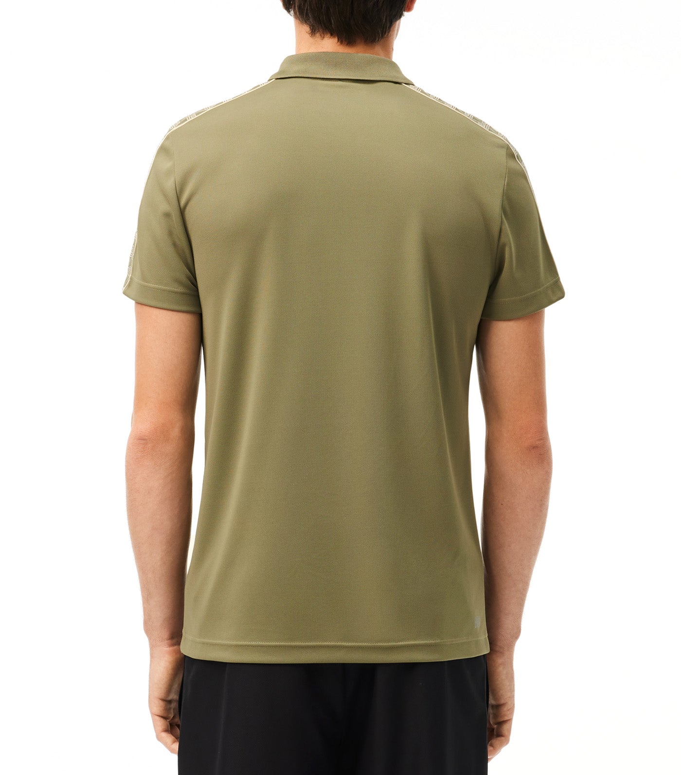 Ultra-Dry Monogram Stripe Tennis Polo Shirt Khaki