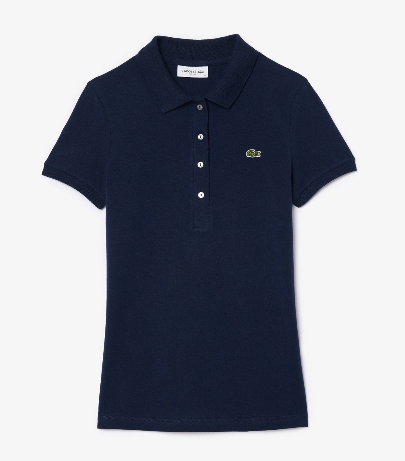 Slim Fit Stretch Cotton Jersey Polo Shirt Navy Blue