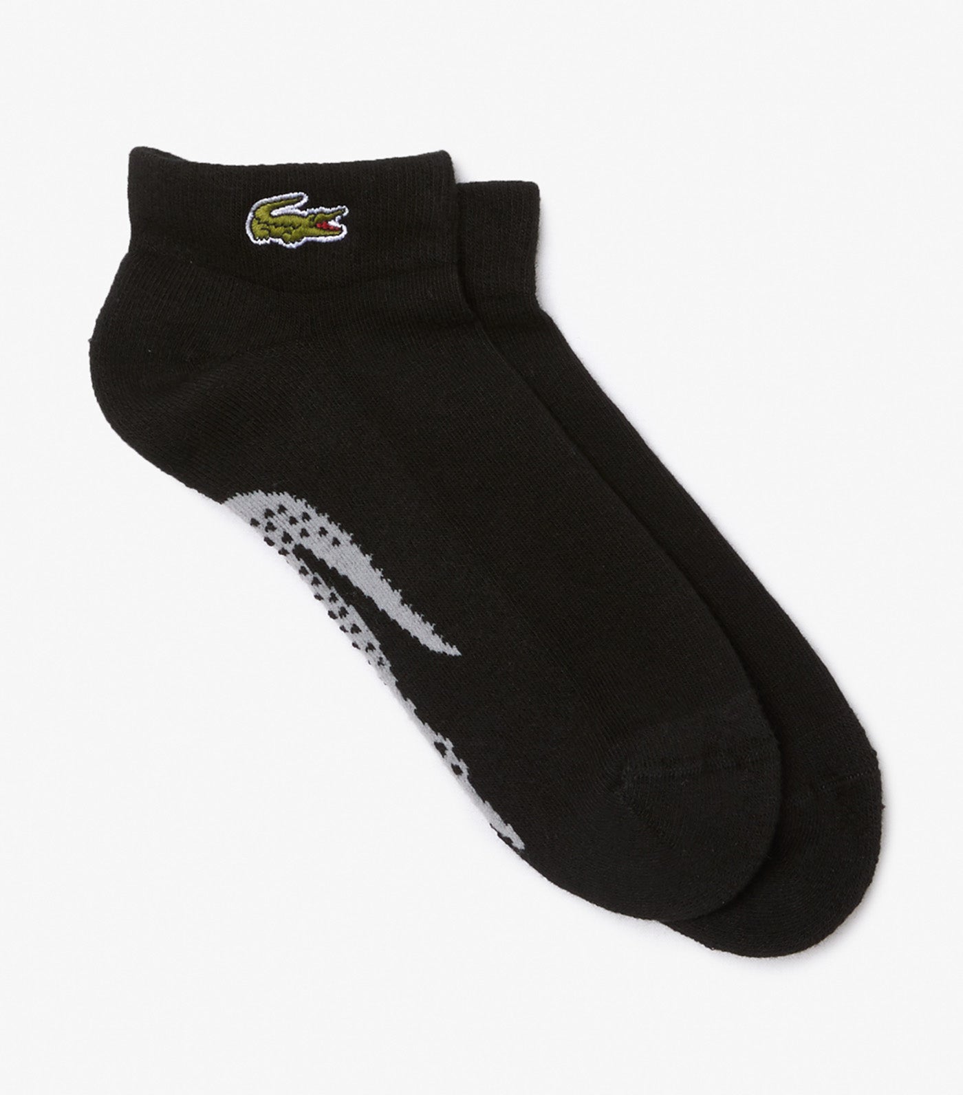 Men's Lacoste Sport Stretch Cotton Low-Cut Socks Black/Silver Chine