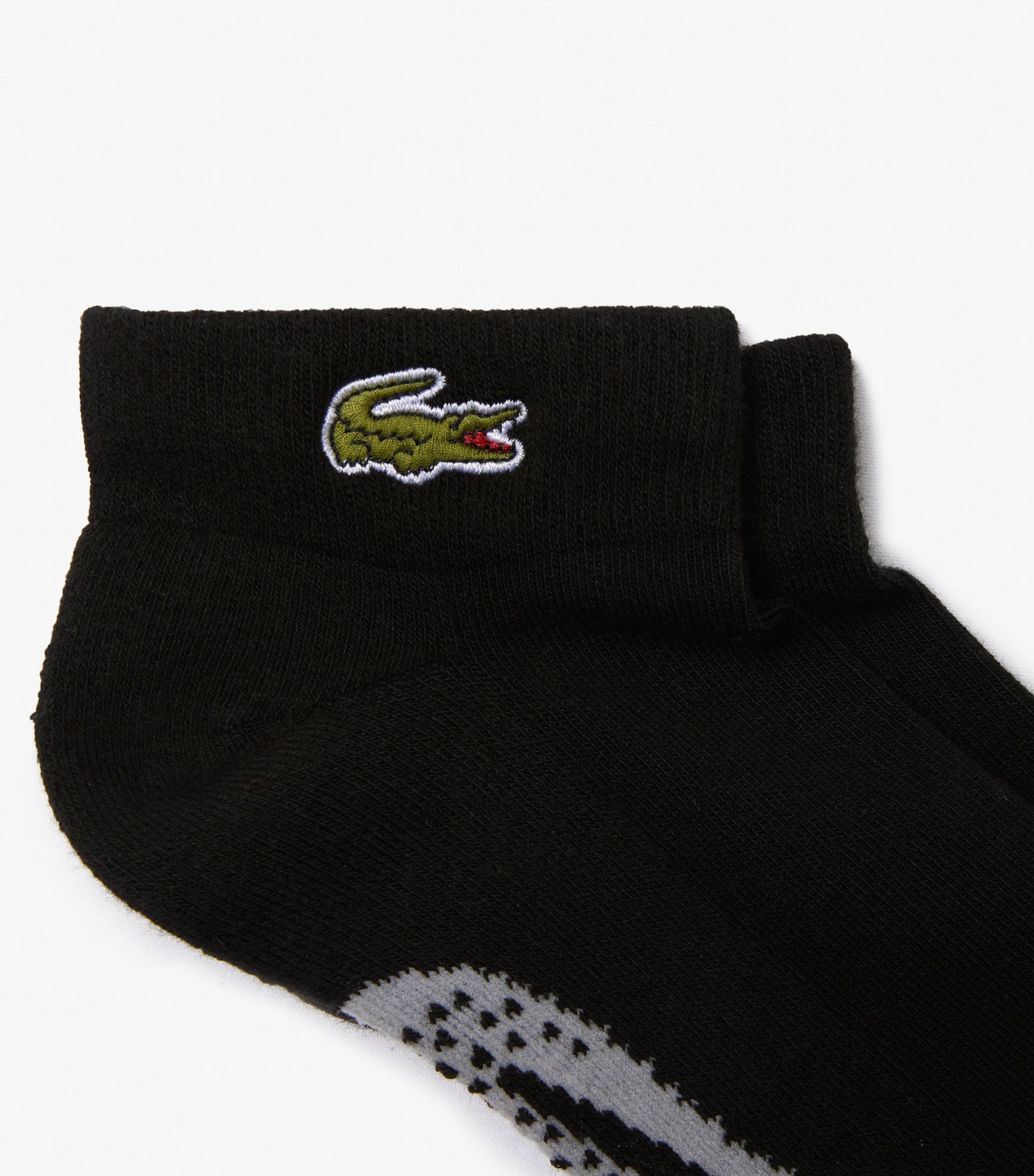 Men's Lacoste Sport Stretch Cotton Low-Cut Socks Black/Silver Chine