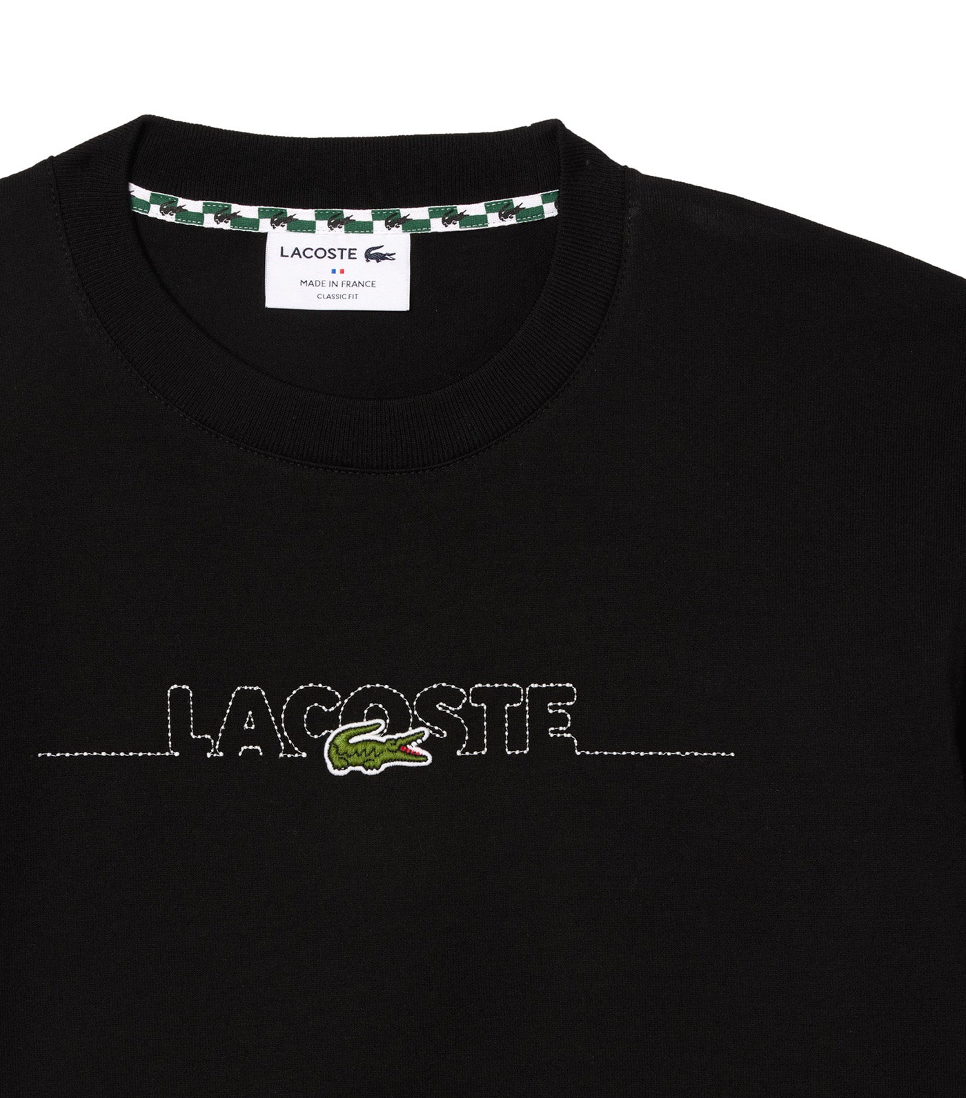 French Made Embroidered T-Shirt Black