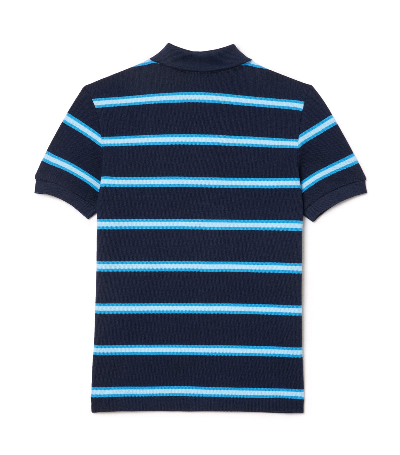 Boys' Lacoste Striped Pique Polo Shirt Navy Blue/Argentine Blue