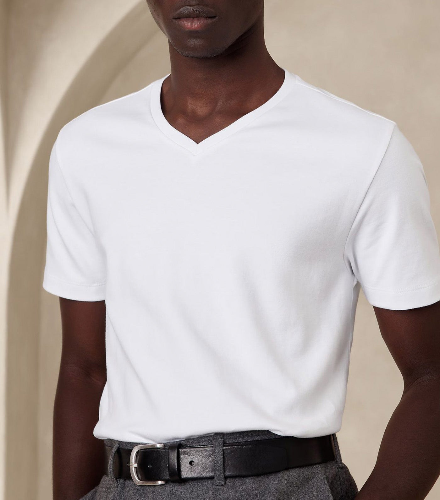 Luxury-Touch V-Neck T-Shirt Optic White