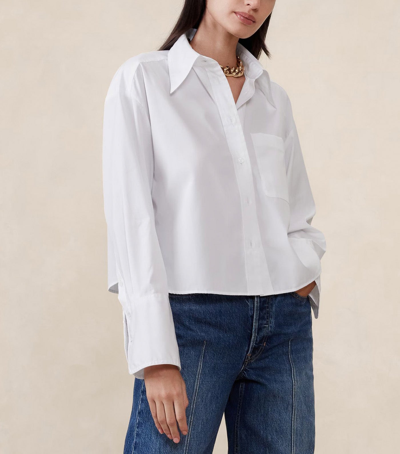 The Boxy Crop Shirt White