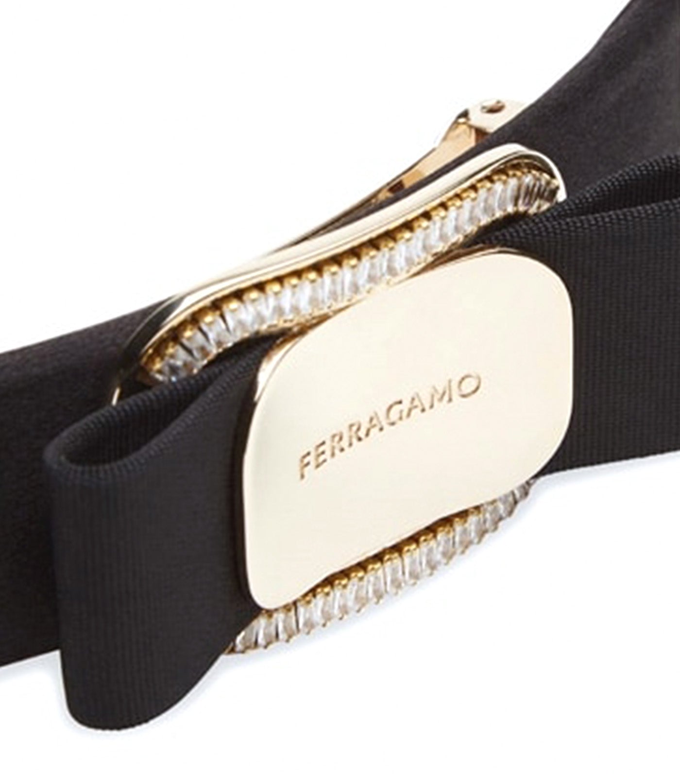 Salvatore Ferragamo バレッタ VARA Crystal Hair Clip 341693 Ferragamo Crystal Vara Bow Hair Clip Black | Rustan's