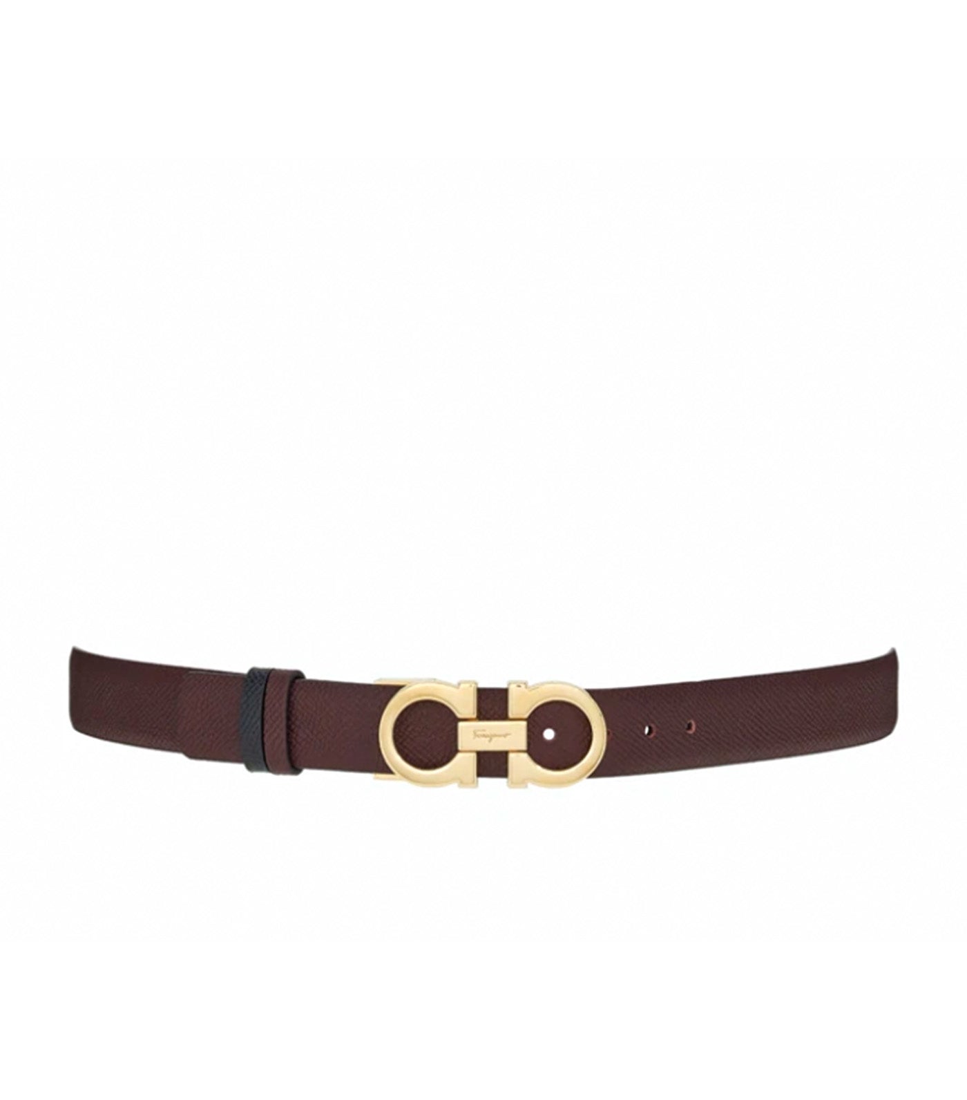 Reversible and Adjustable Gancini Belt Ganache Brown/Black