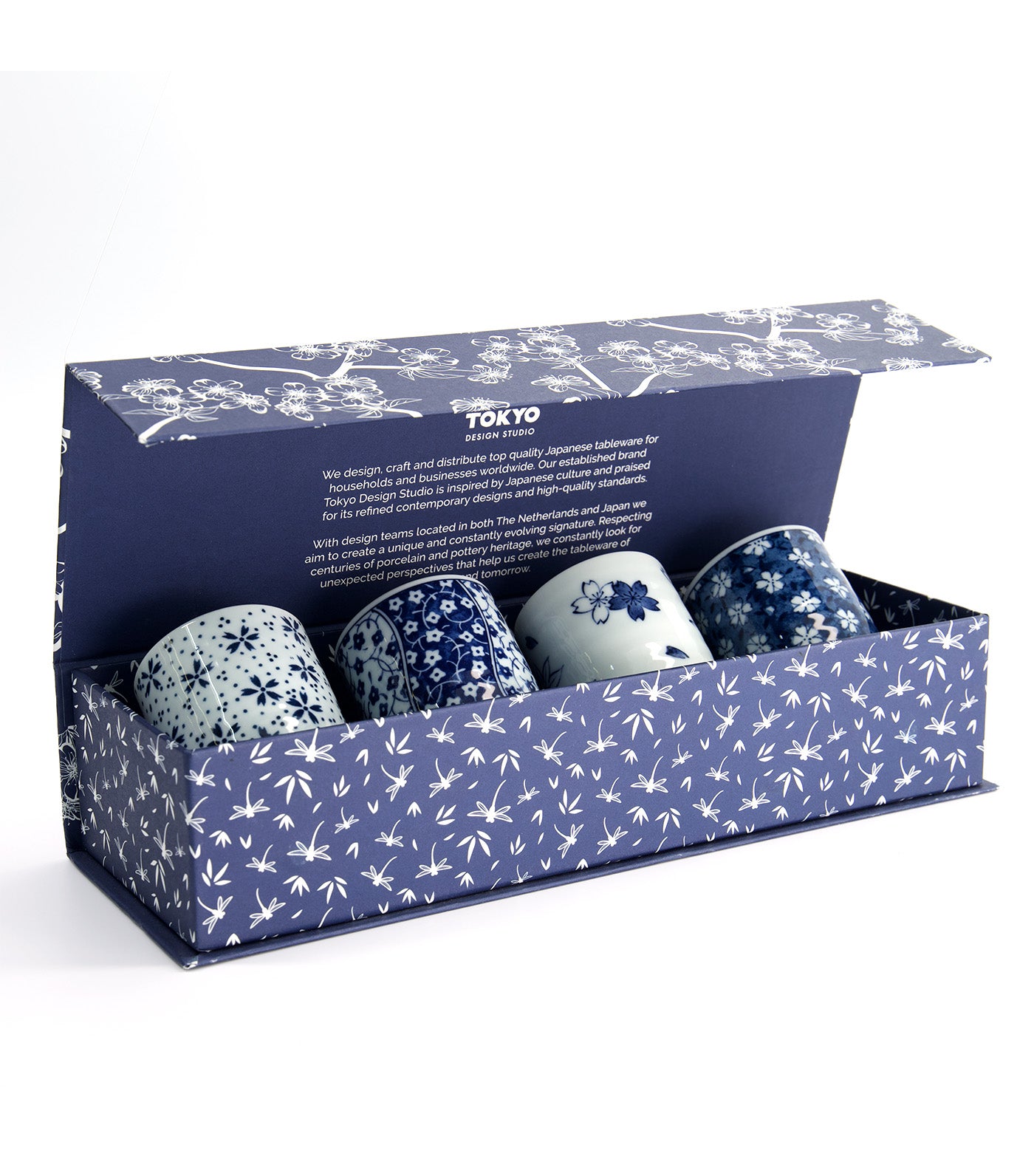 Tokyo Design Studio Teacup 160ml Set of 4 Blue/White