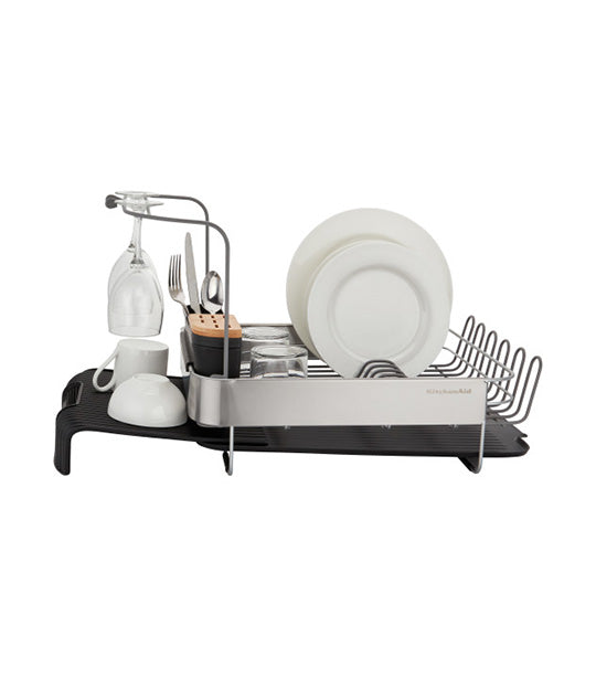 Expandable Dish-Drying Rack with Glassware Attachment