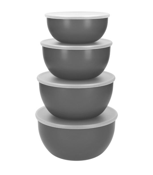 4pc Meal Prep Bowls Set with Lids - Charcoal Grey